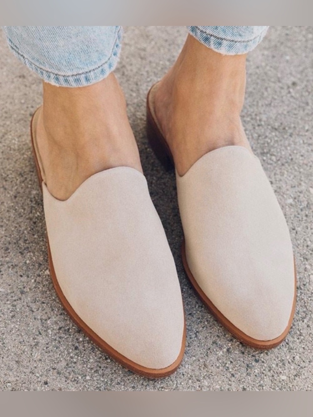 Soludos Women’s Khaki Suede Slip-On Mules Like New Condition Size 7.5